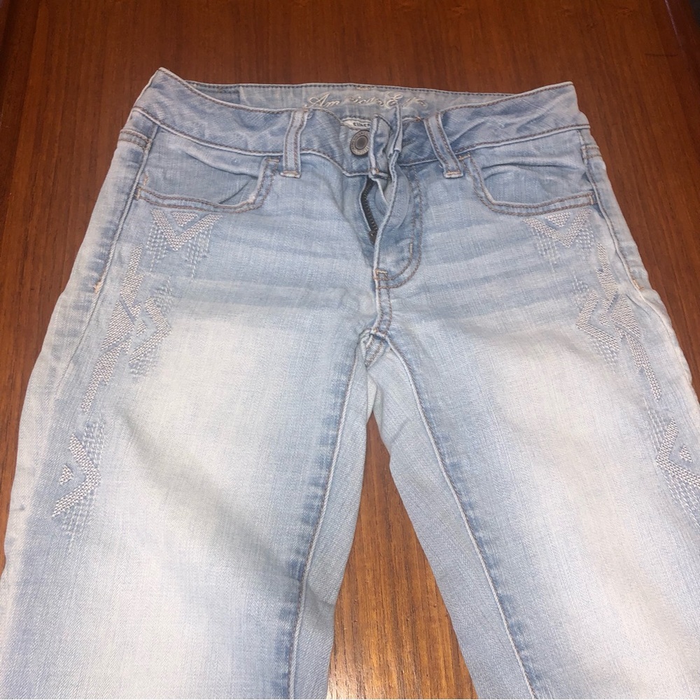 American Eagle Super Stretch Embroidered Jeans